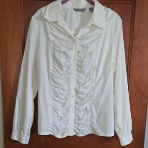 Ruffled Button-Down Shirt